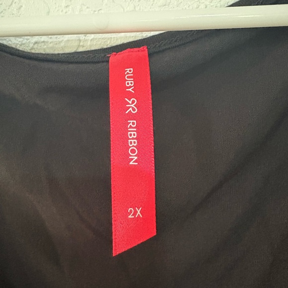 Ruby Ribbon Scoop Neck Top in Black XXL NWT - Picture 3 of 4